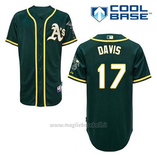 Maglia Baseball Uomo Oakland Athletics Ike Davis 17 Verde Alterner Cool Base